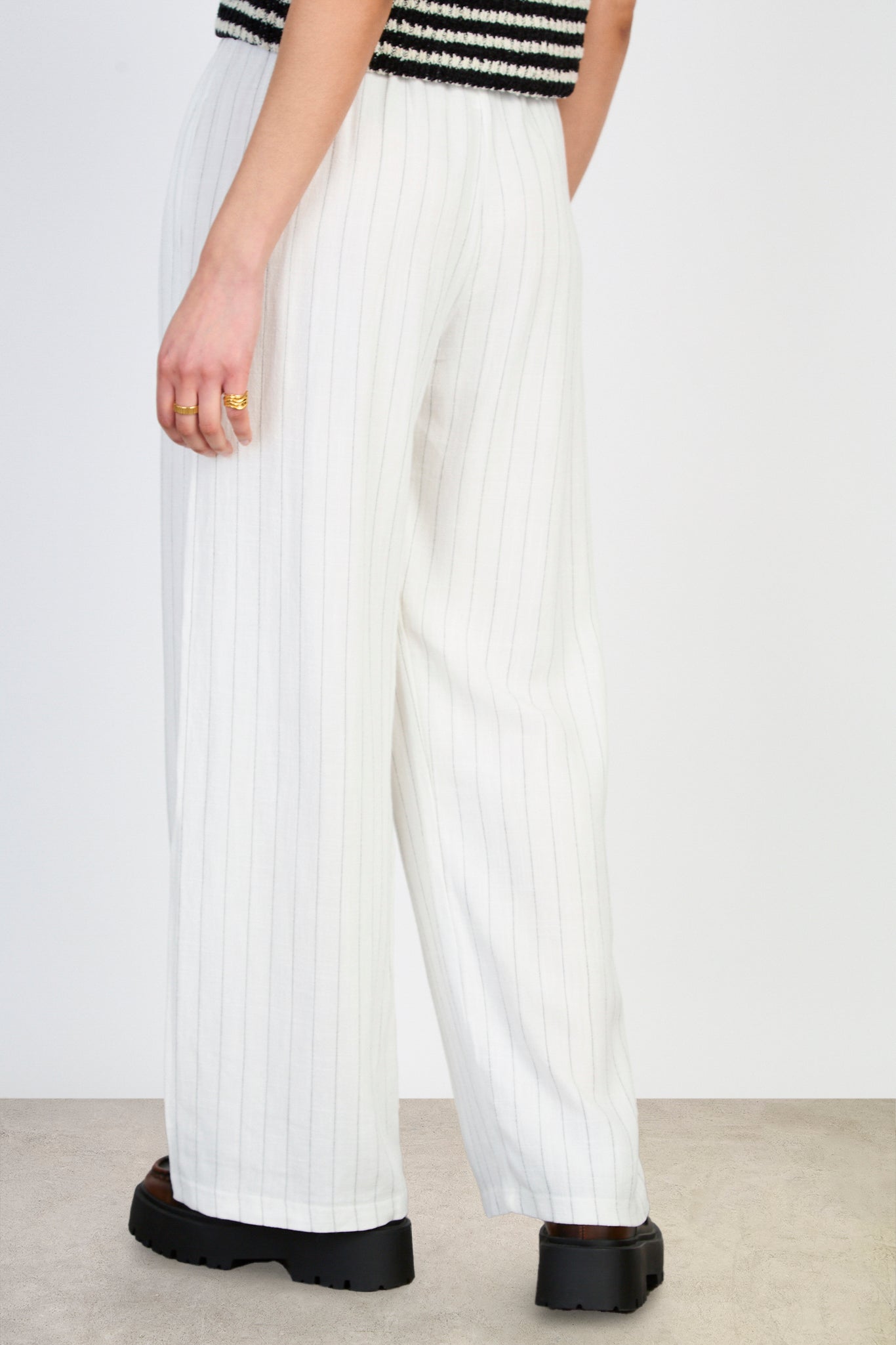 Ivory and black striped tie waist trousers_2