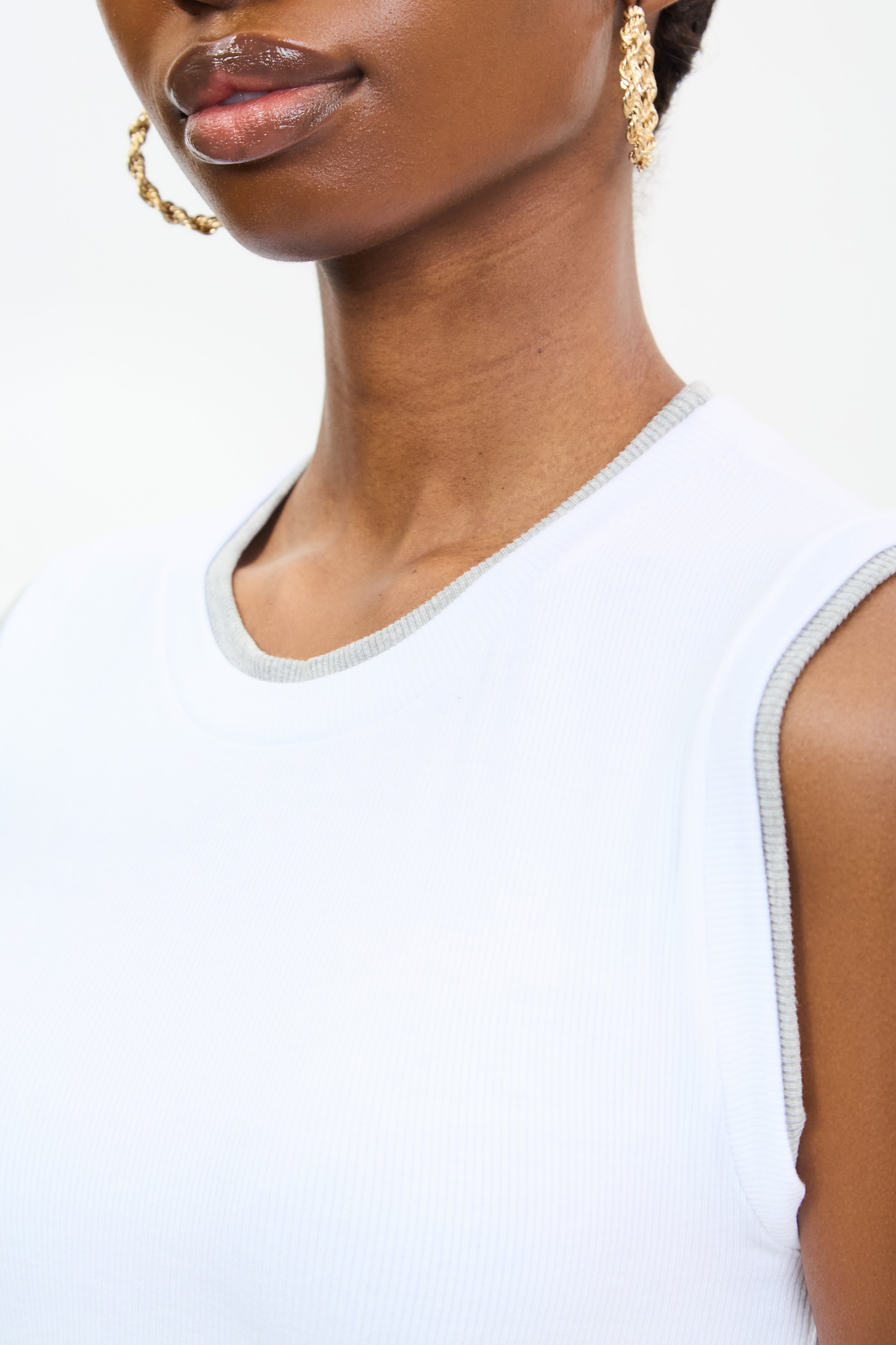 Ivory and grey double layered tank top_3