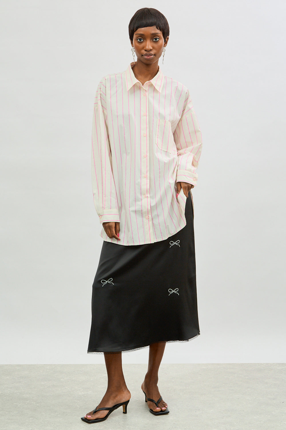 Ivory and pink striped oversized shirt_4