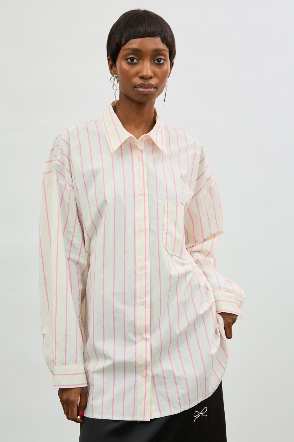 Ivory and pink striped oversized shirt_1