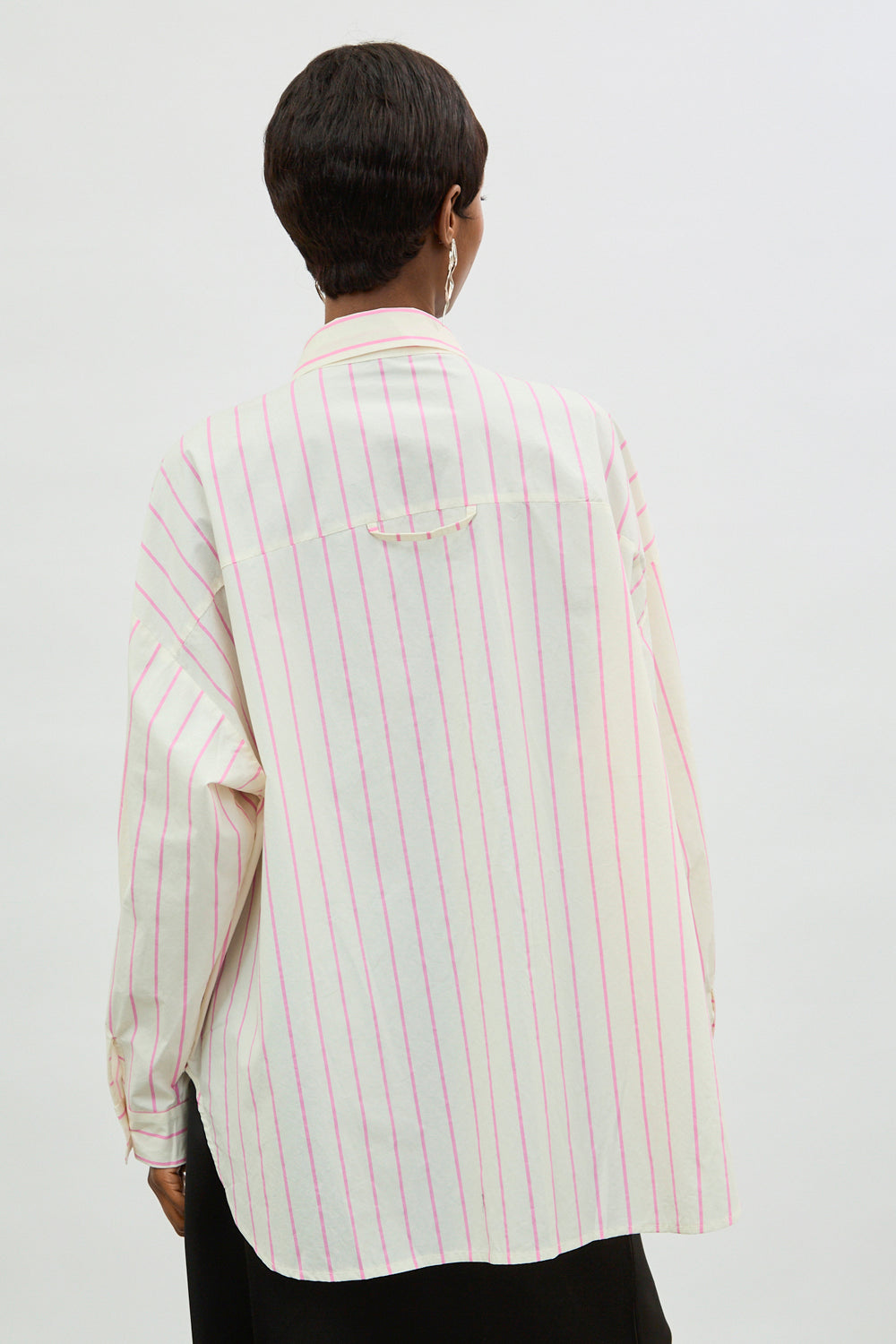 Ivory and pink striped oversized shirt_2