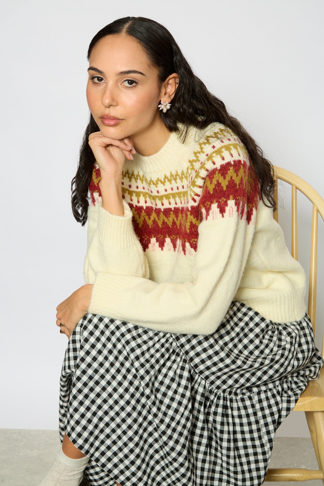 Ivory and red Fair Isle jumper_5