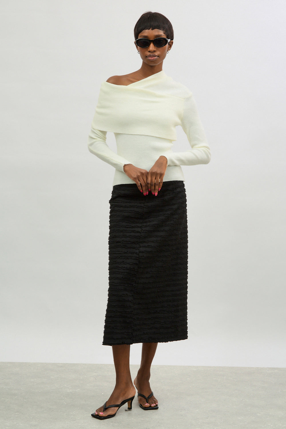 Ivory cross over off the shoulder top_4