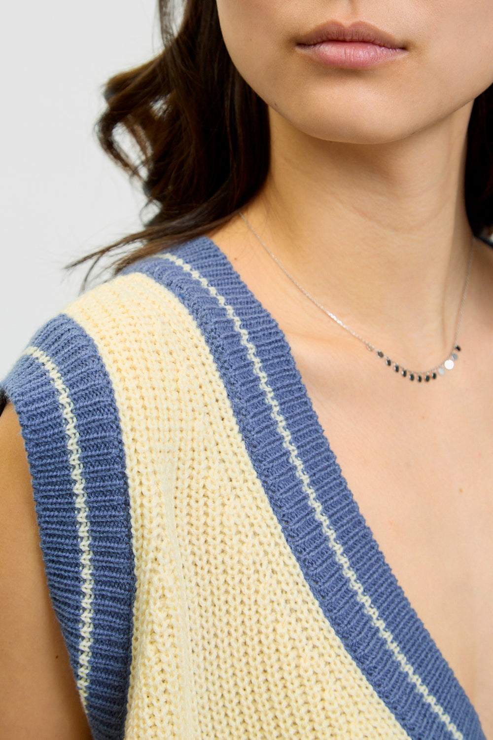 Ivory deep V varsity sweater vest_3