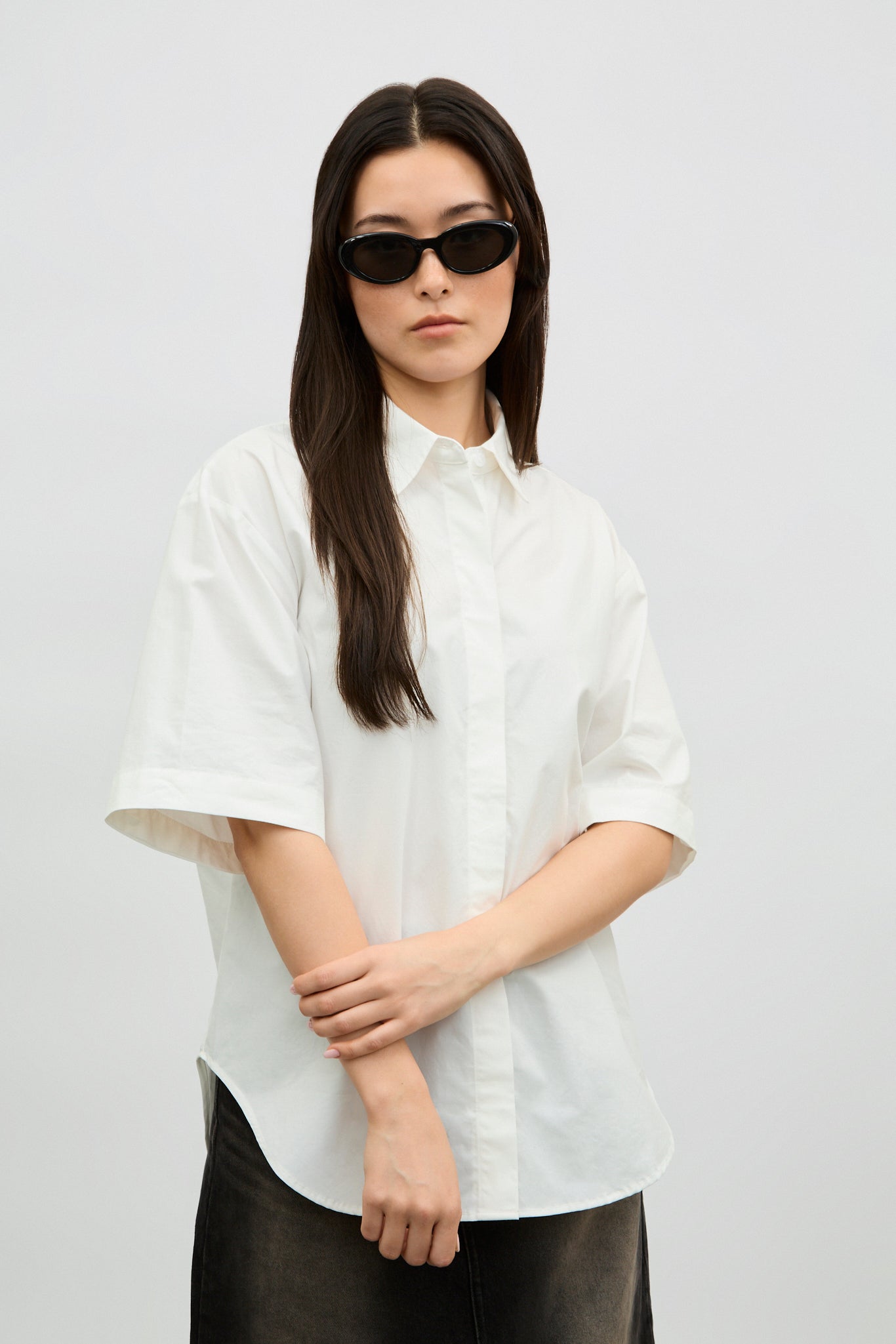 Ivory double layered long sleeve shirt_7