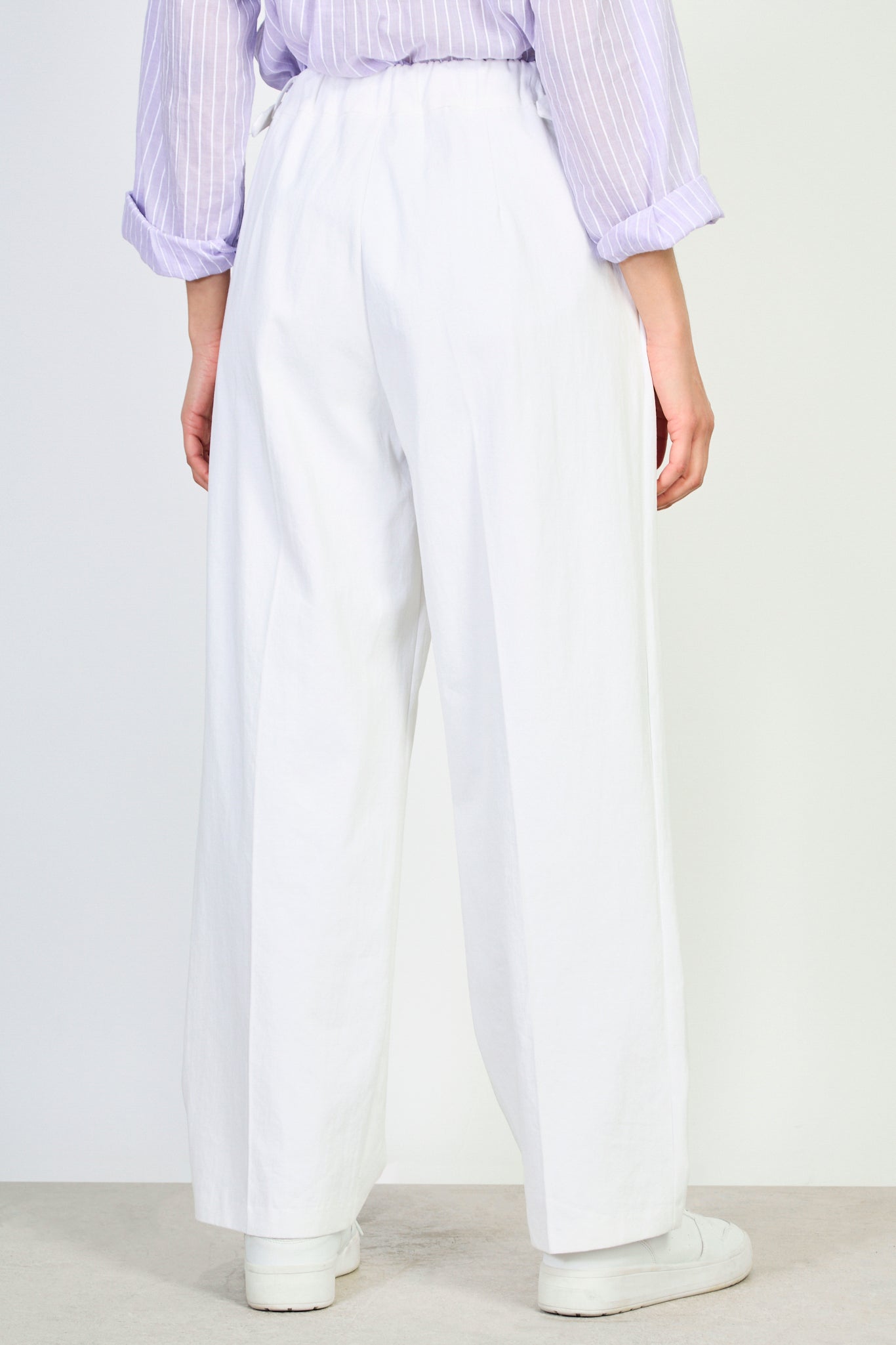 Ivory double side belted trousers_2