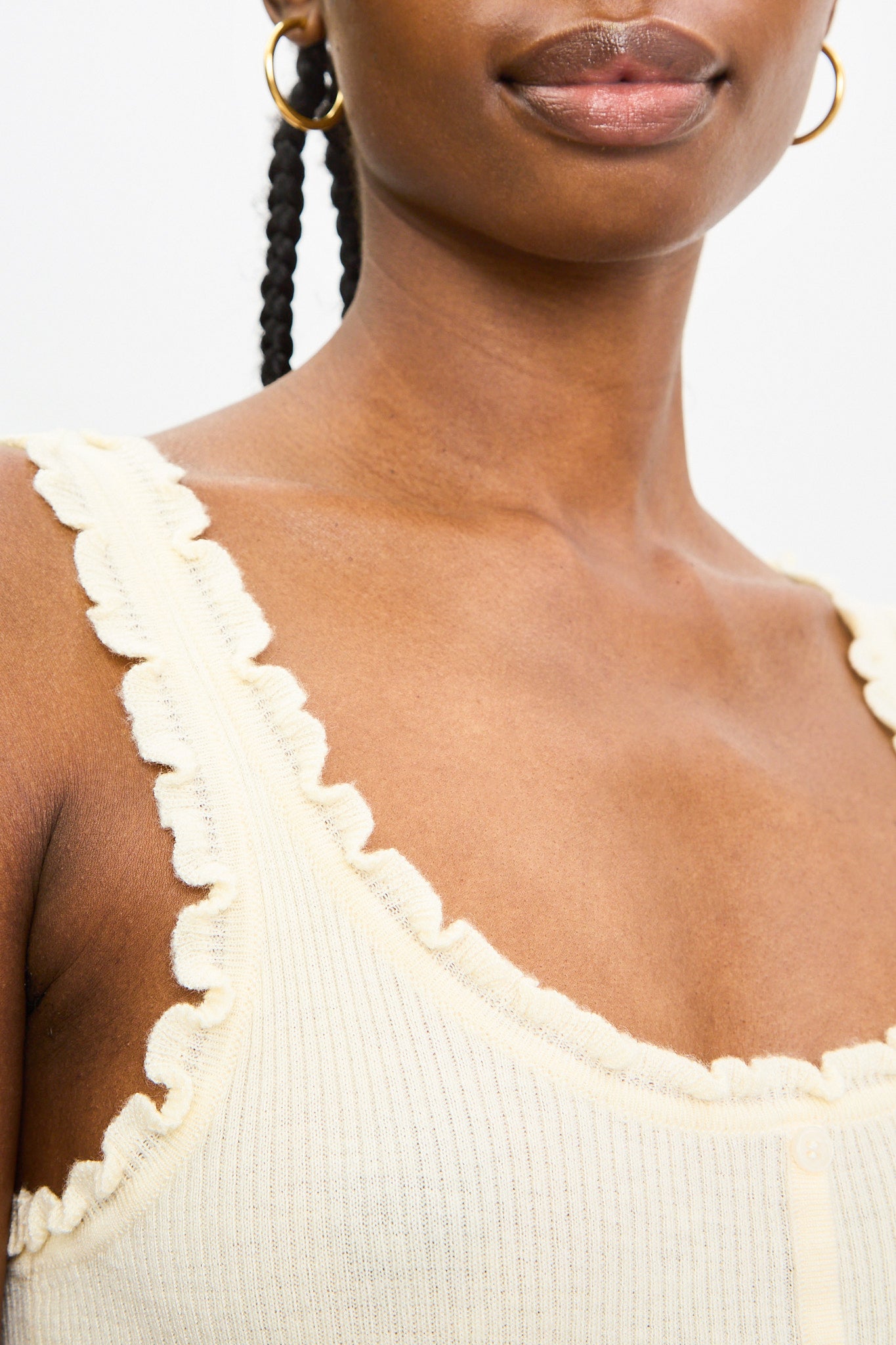 Ivory frill trim button up knit tank_3