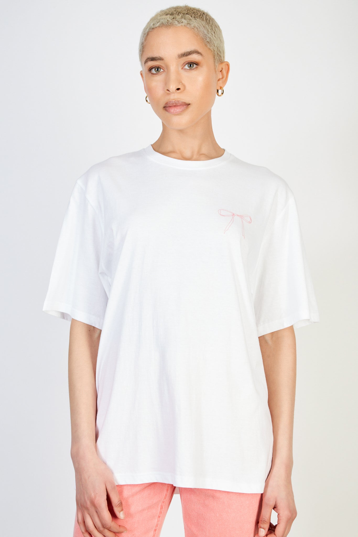 Ivory giant pink bow print t-shirt_2