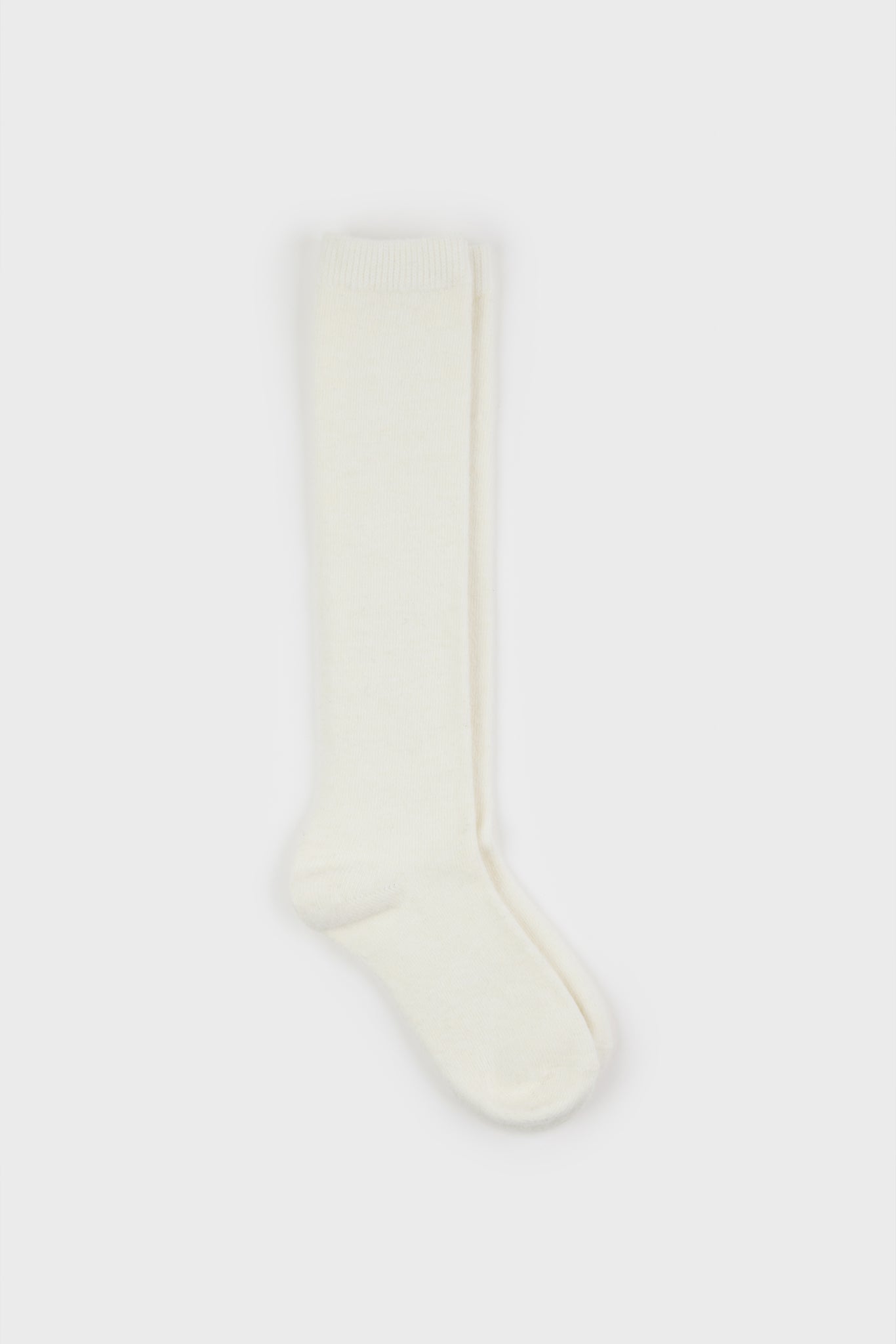 Ivory knee high cashmere blend socks_1