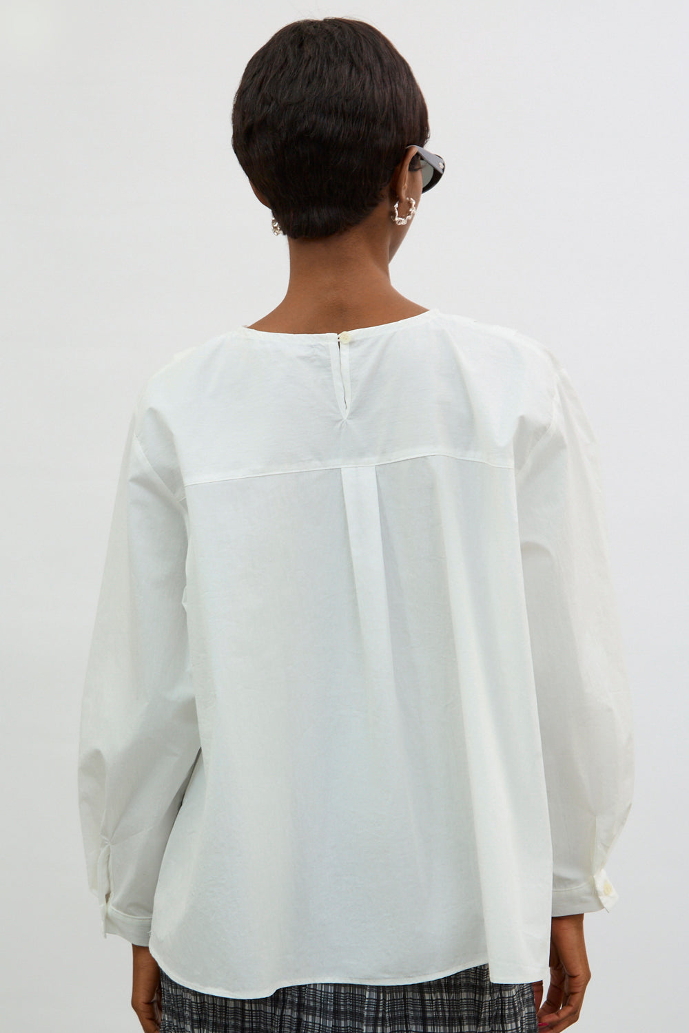 Ivory large box pleat blouse_2