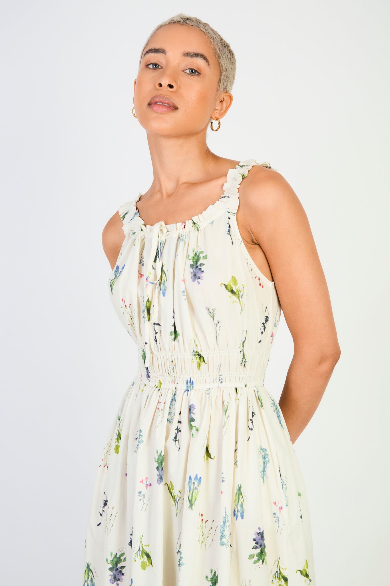 Ivory large floral motif midi dress_3