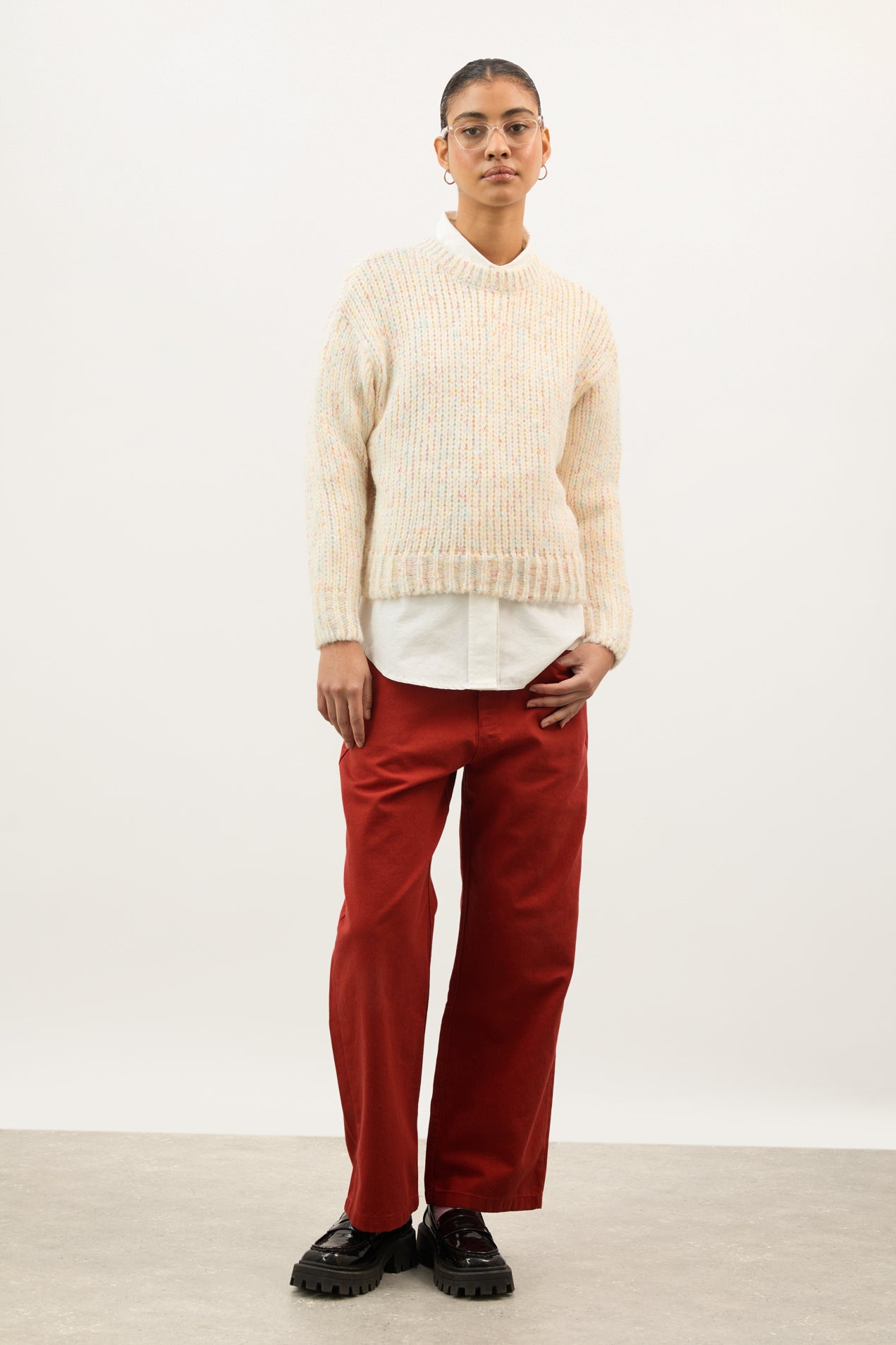 Ivory rainbow fleck smooth jumper_4