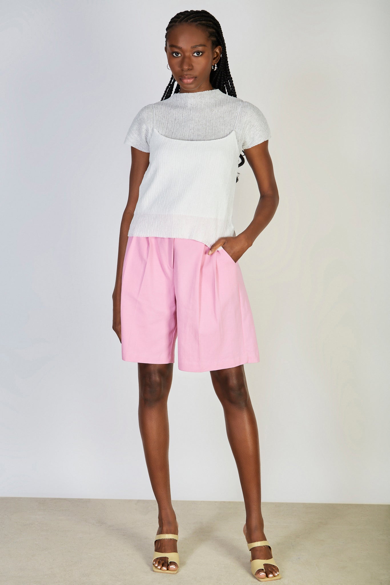 Ivory ribbed layer tank blouse_4