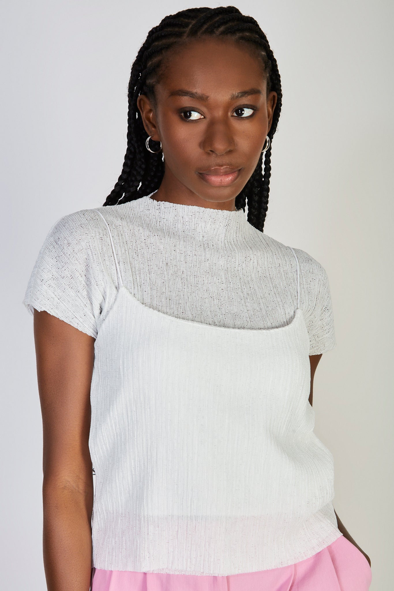 Ivory ribbed layer tank blouse_1