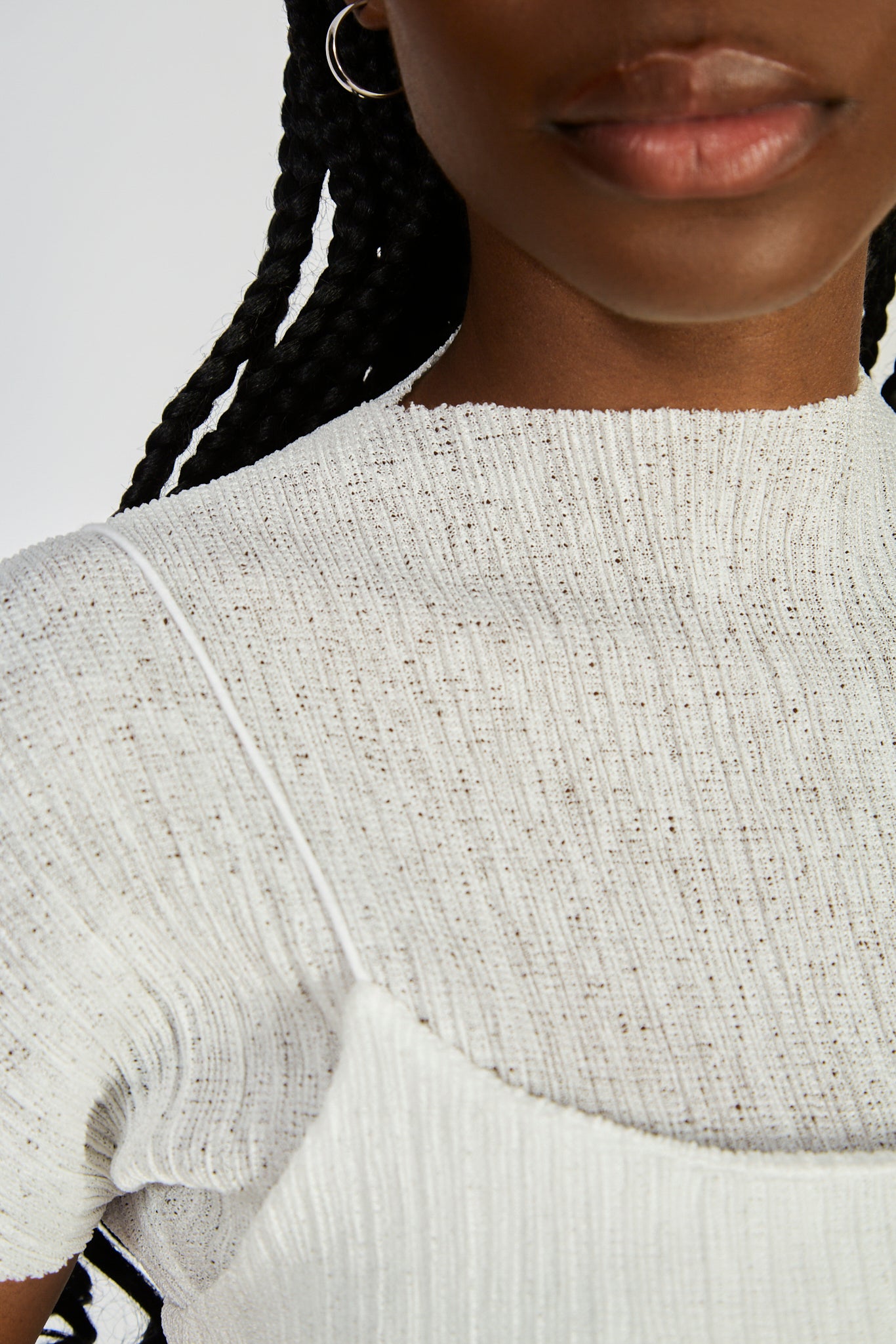 Ivory ribbed layer tank blouse_3