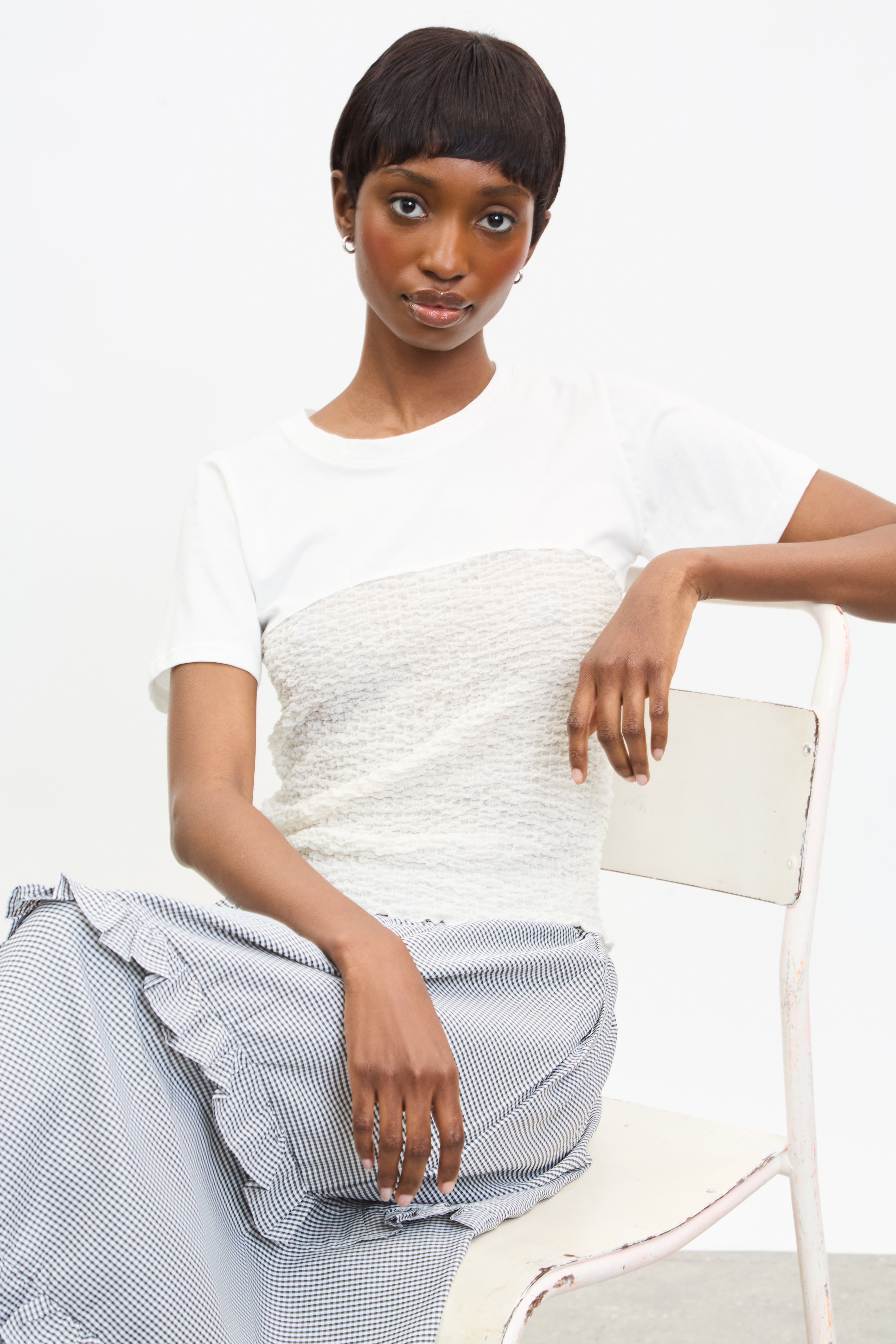 Ivory ruched bodice T-shirt_5