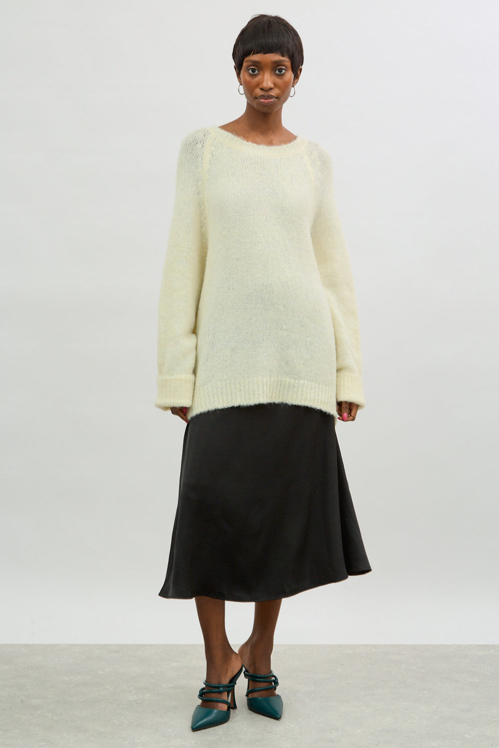 Ivory speckled wool blend crew neck jumper_4