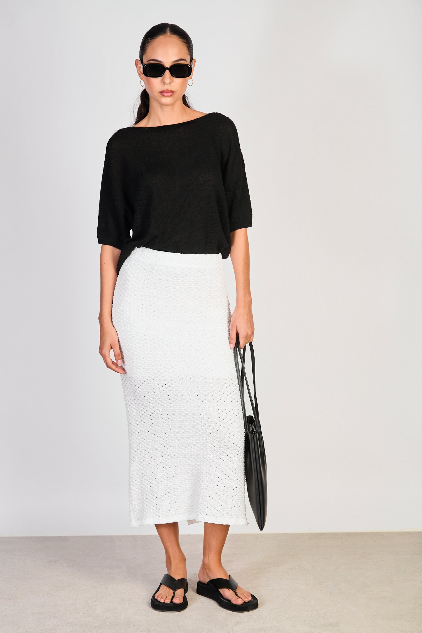 Ivory textured pencil skirt_4
