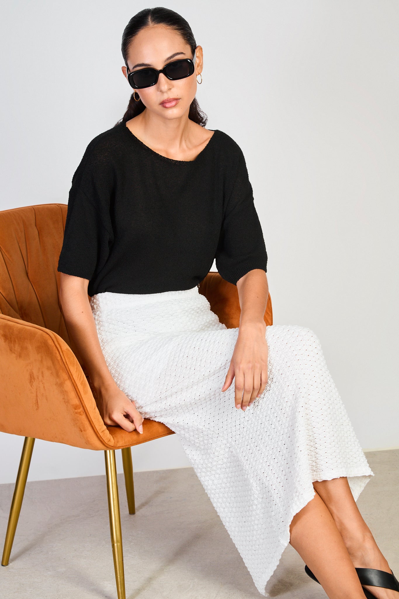 Ivory textured pencil skirt_5