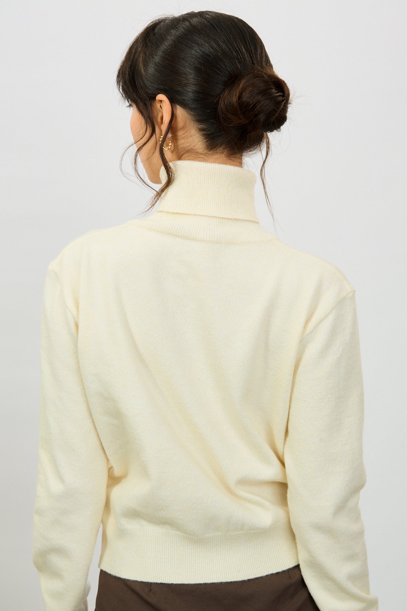 Ivory thick short knit turtleneck_2