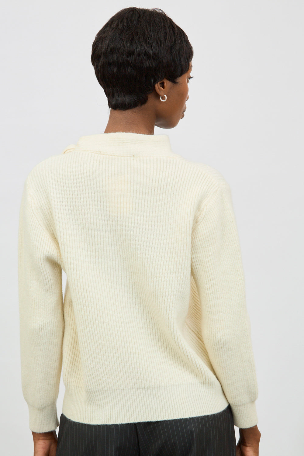 Ivory thick tie neck ribbed jumper_2