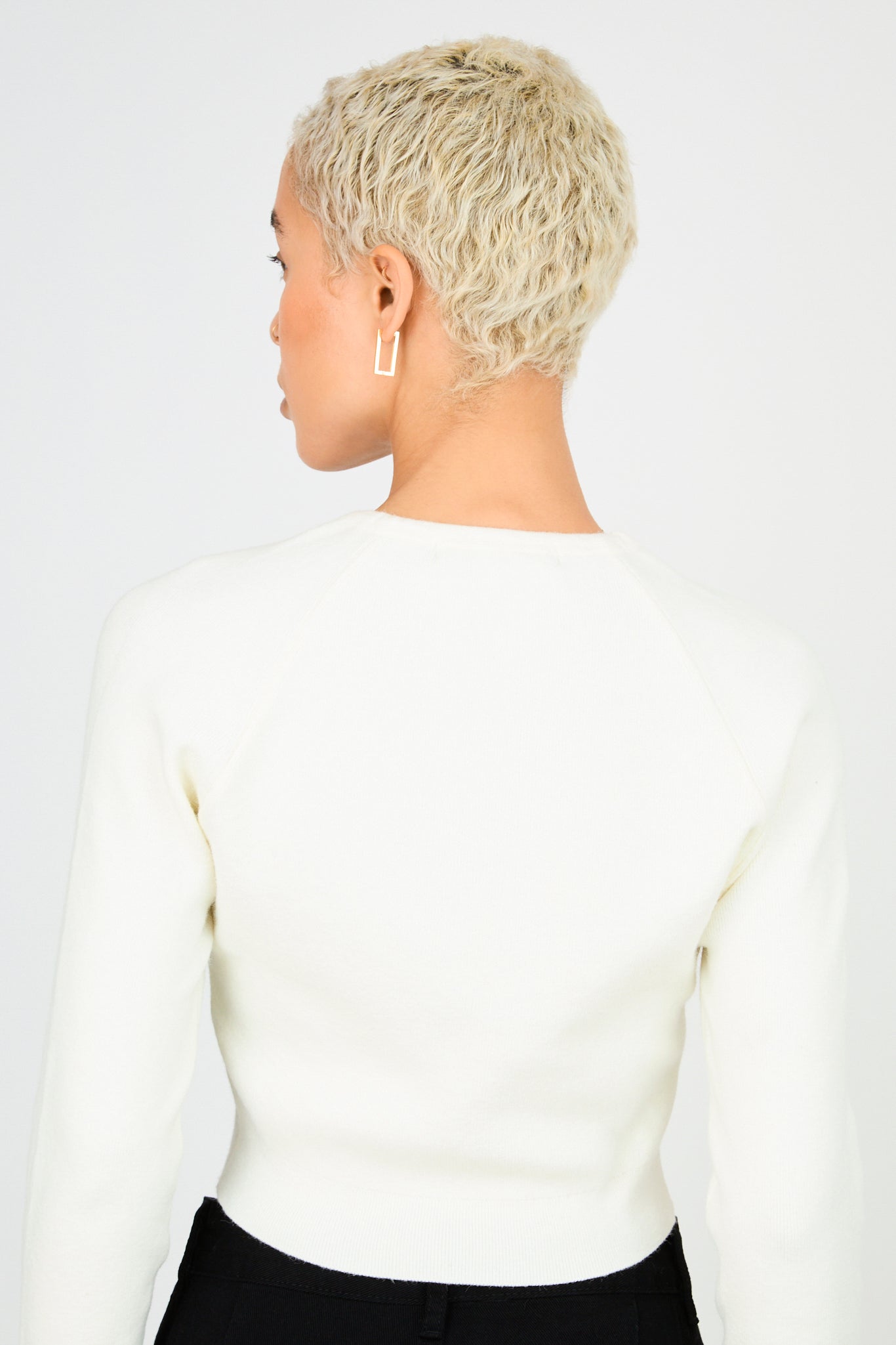 Ivory tied double slit knit top_2