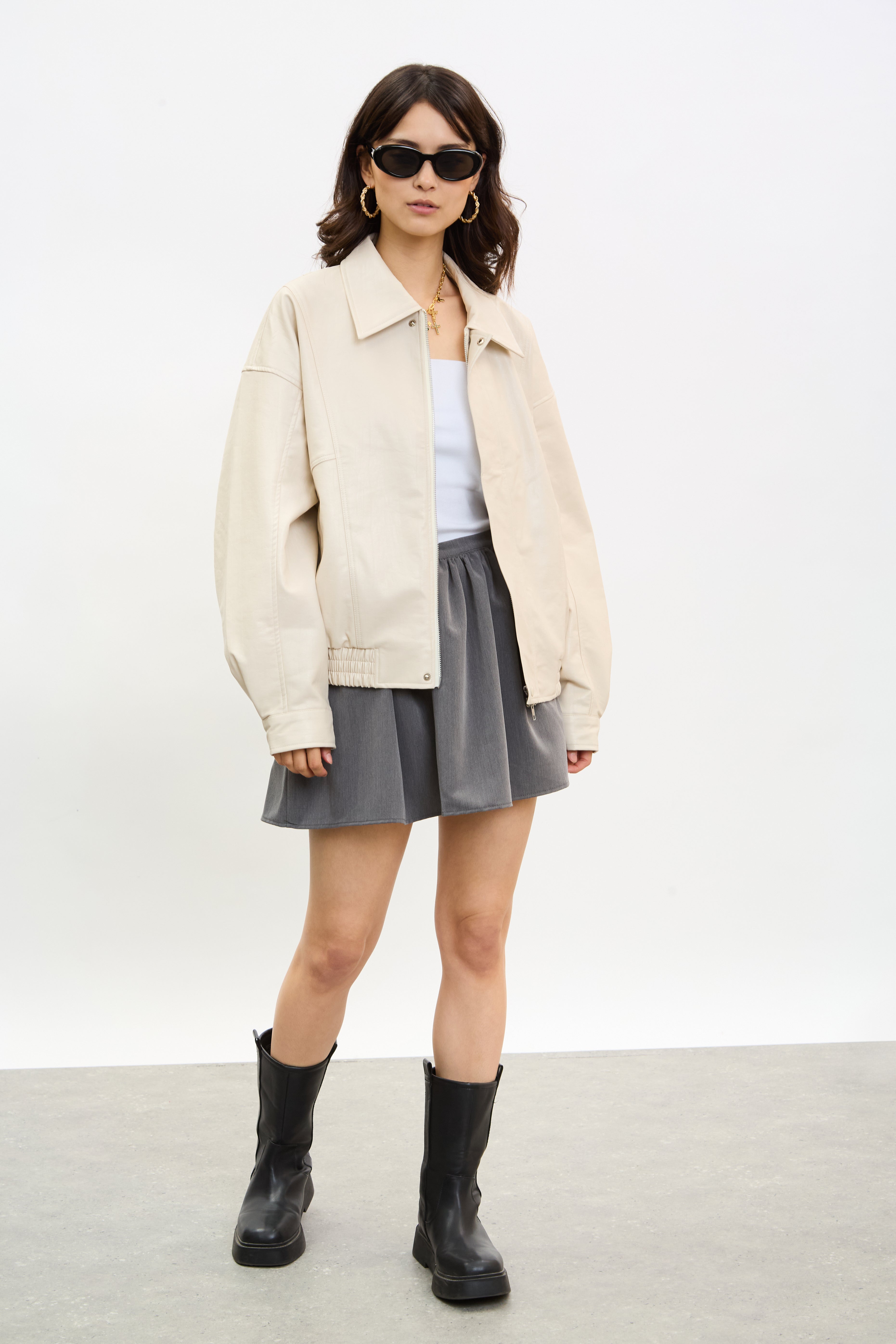 Ivory vegan leather bomber jacket_6