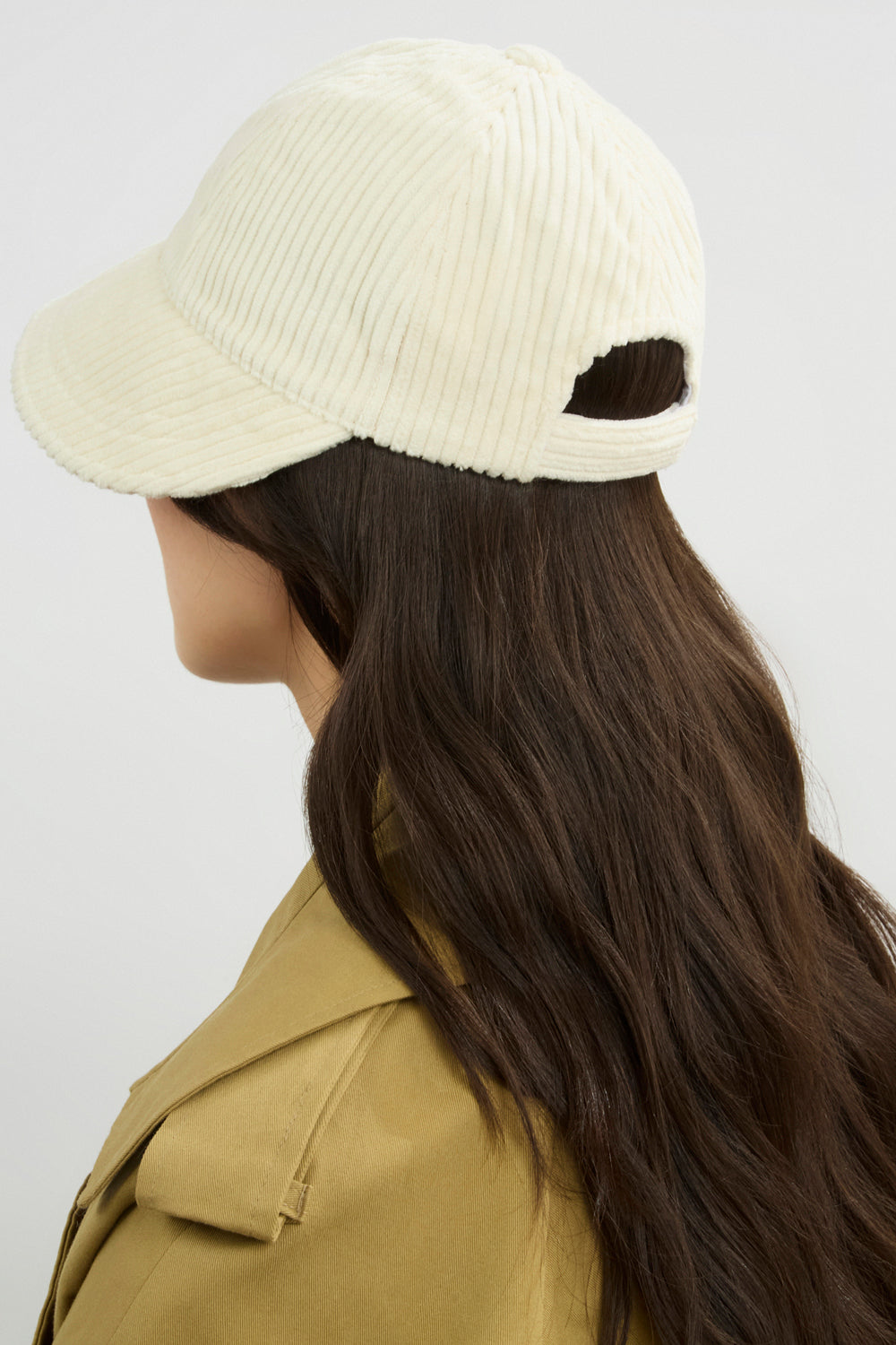 Ivory wide wale corduroy cap_4