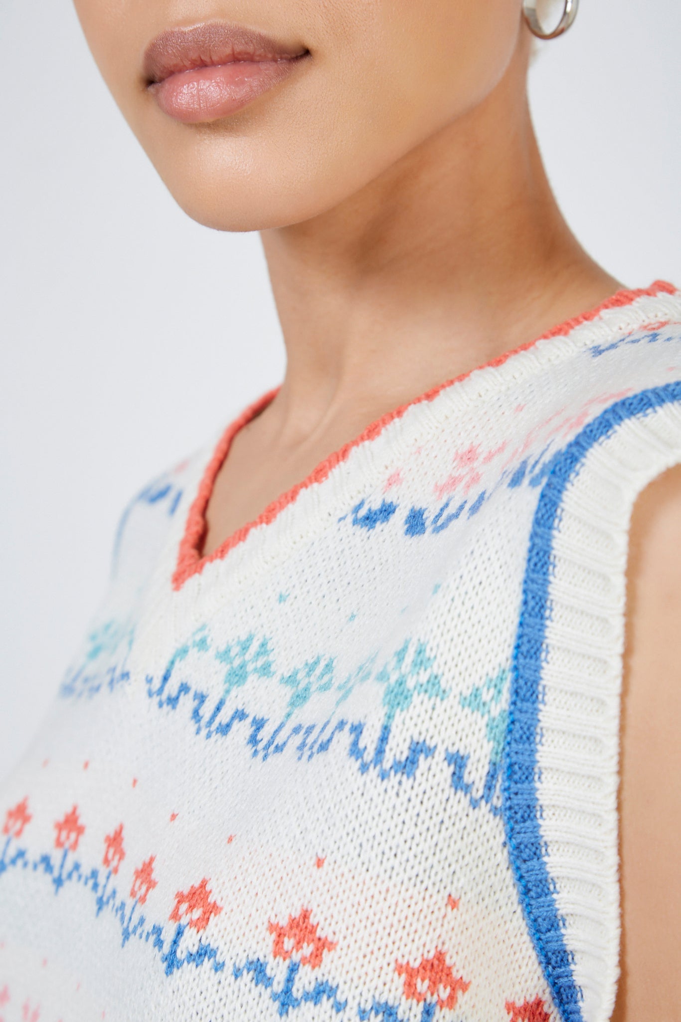 Ivory bright floral sweater vest_4