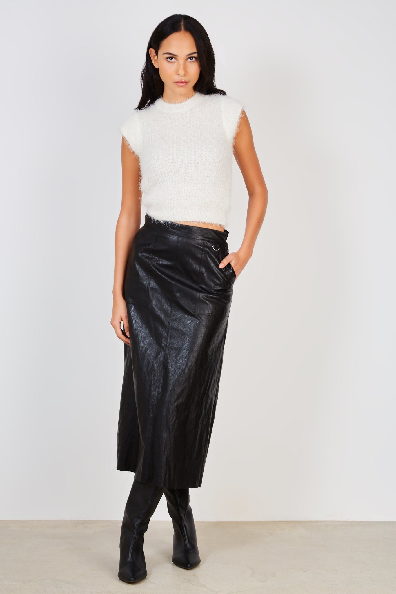 Ivory fuzzy knit tank_3