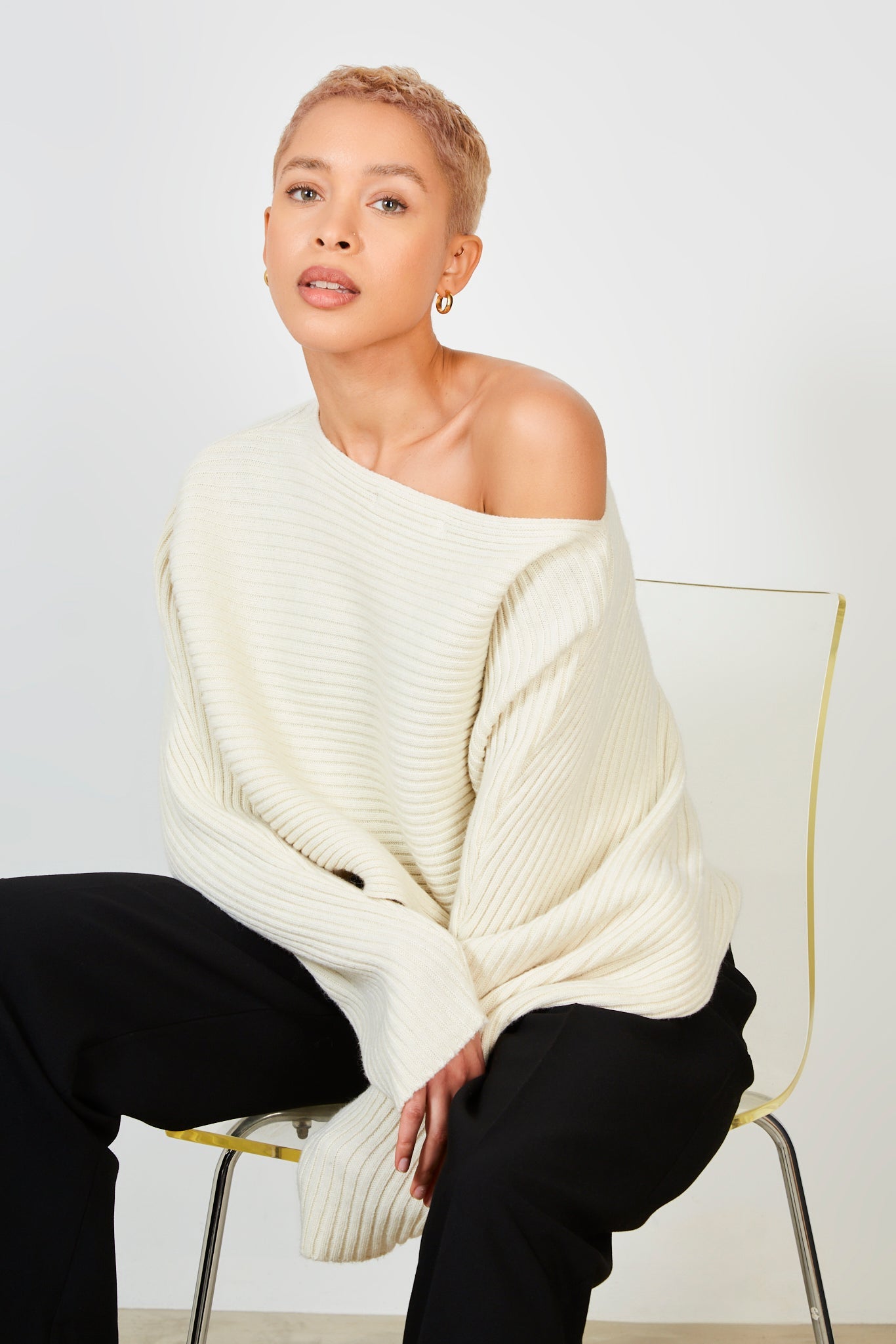 Ivory horizontal rib wool blend jumper_7
