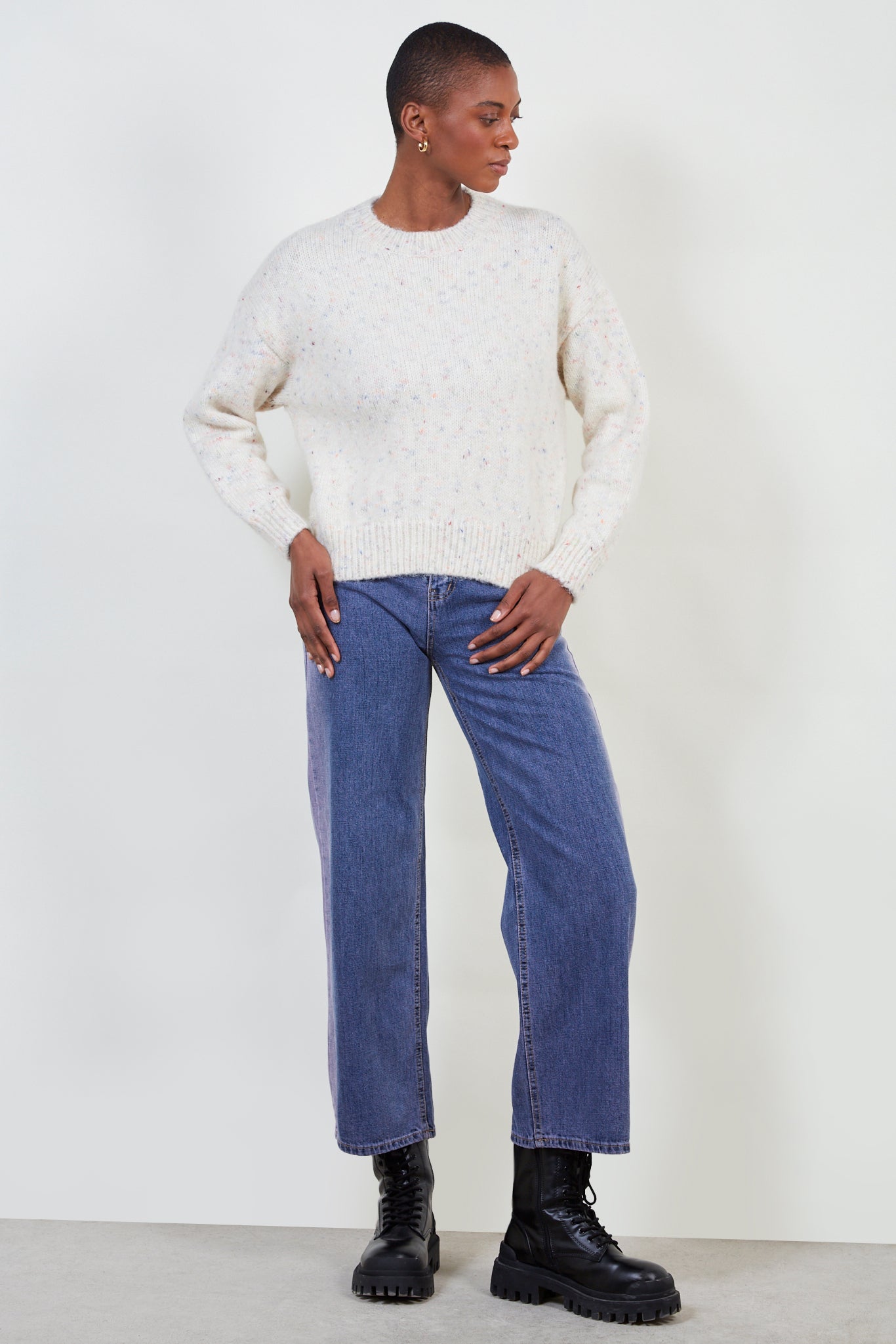 Ivory rainbow fleck smooth jumper_2