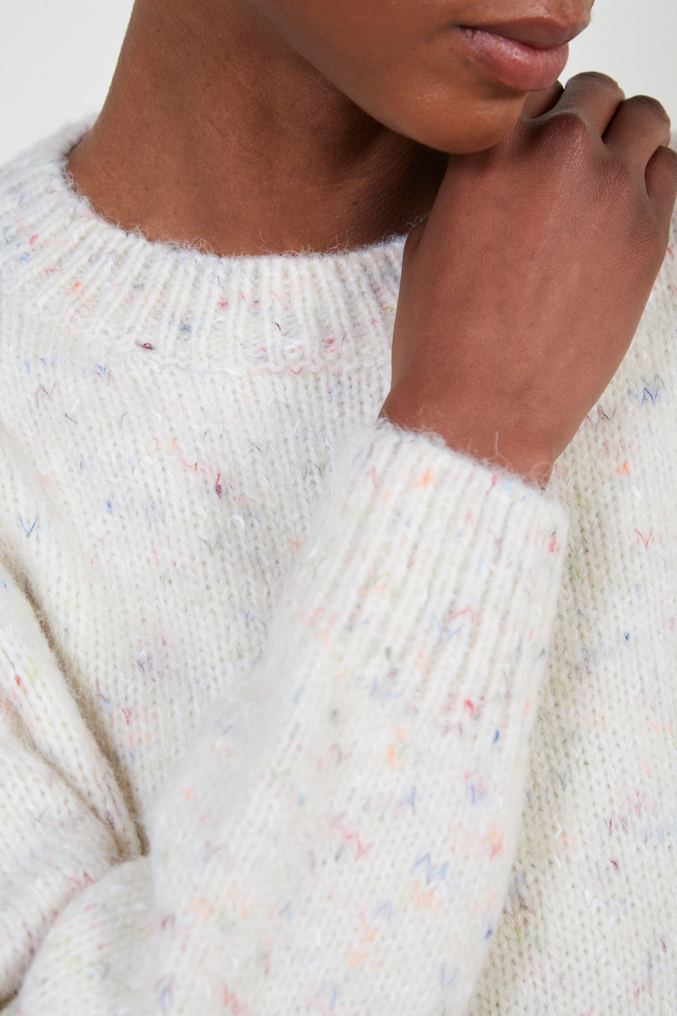 Ivory rainbow fleck smooth jumper_3
