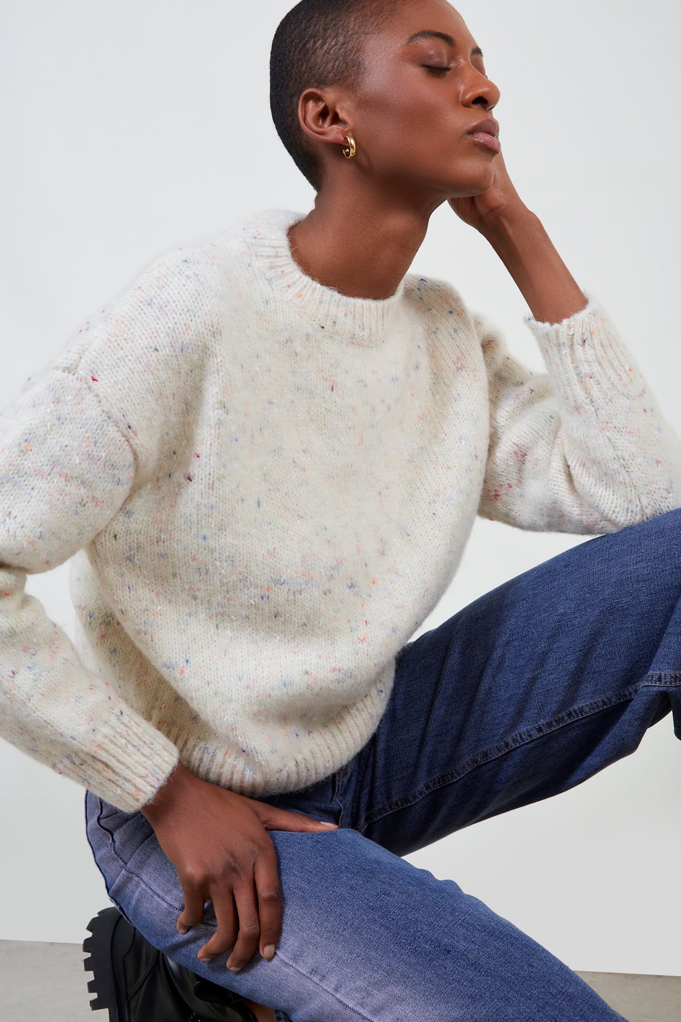 Ivory rainbow fleck smooth jumper_6