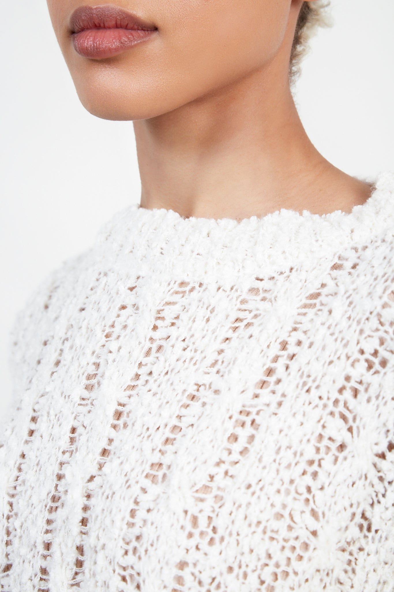 Ivory sheer knit cropped jumper_5