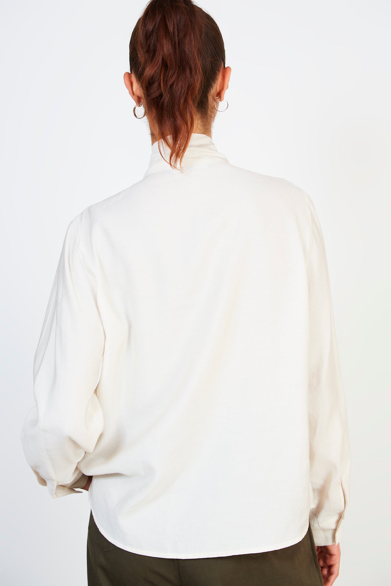 Ivory silky tie neck blouse_2