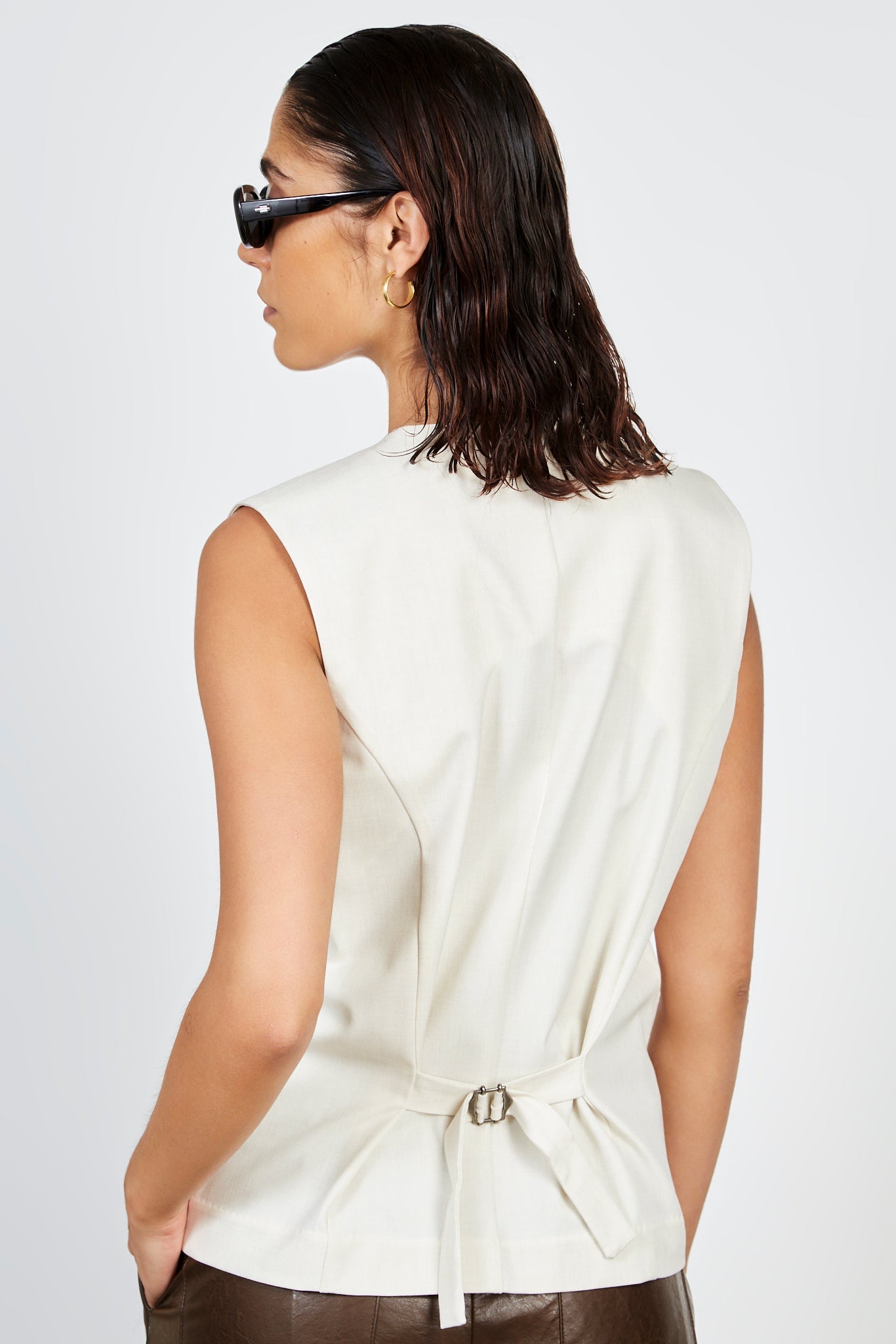 Ivory tailored suit waistcoat_2