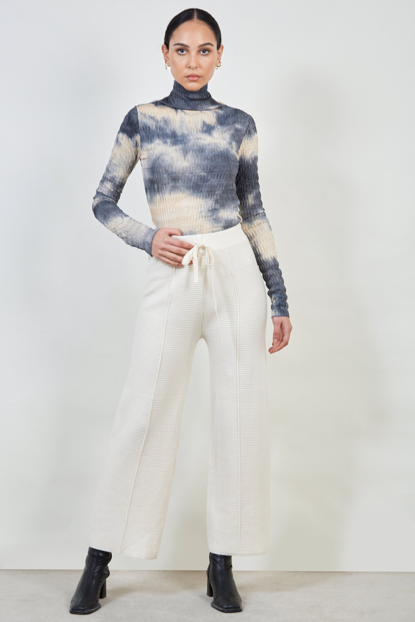 Ivory waffle knit trousers_2