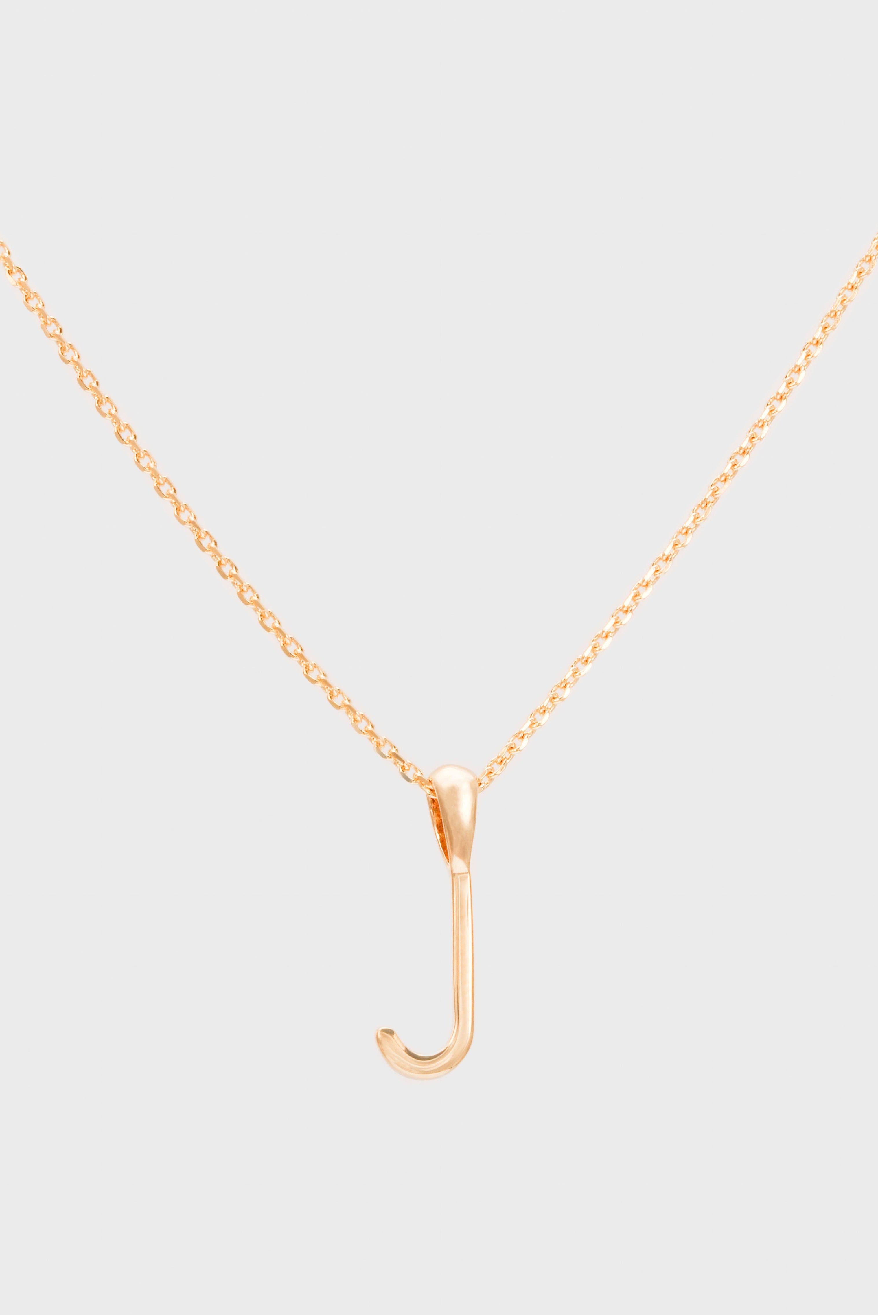 Charm necklace - Gold name initial letter 'J'_1