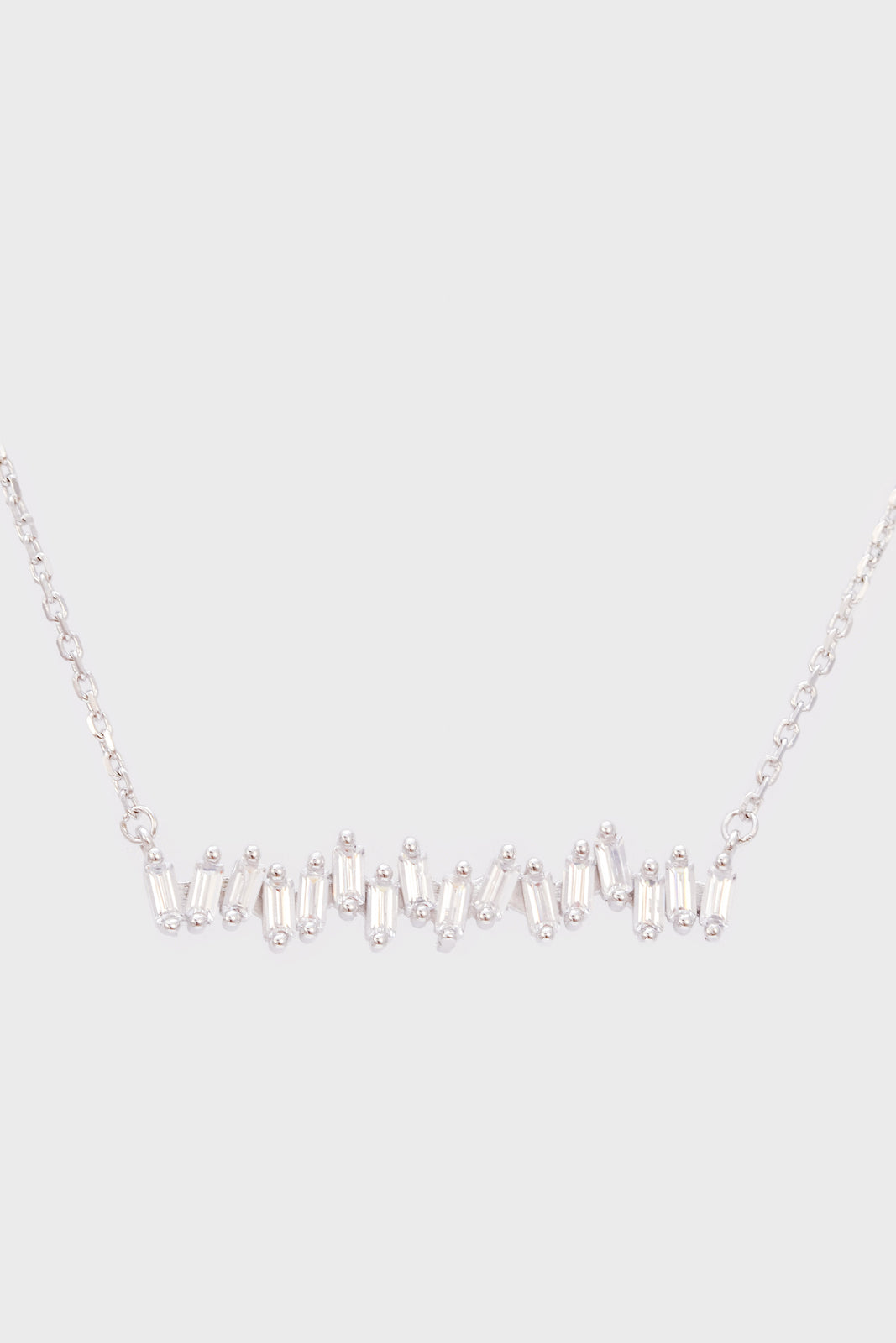 Charm necklace - Silver crystal shards_1