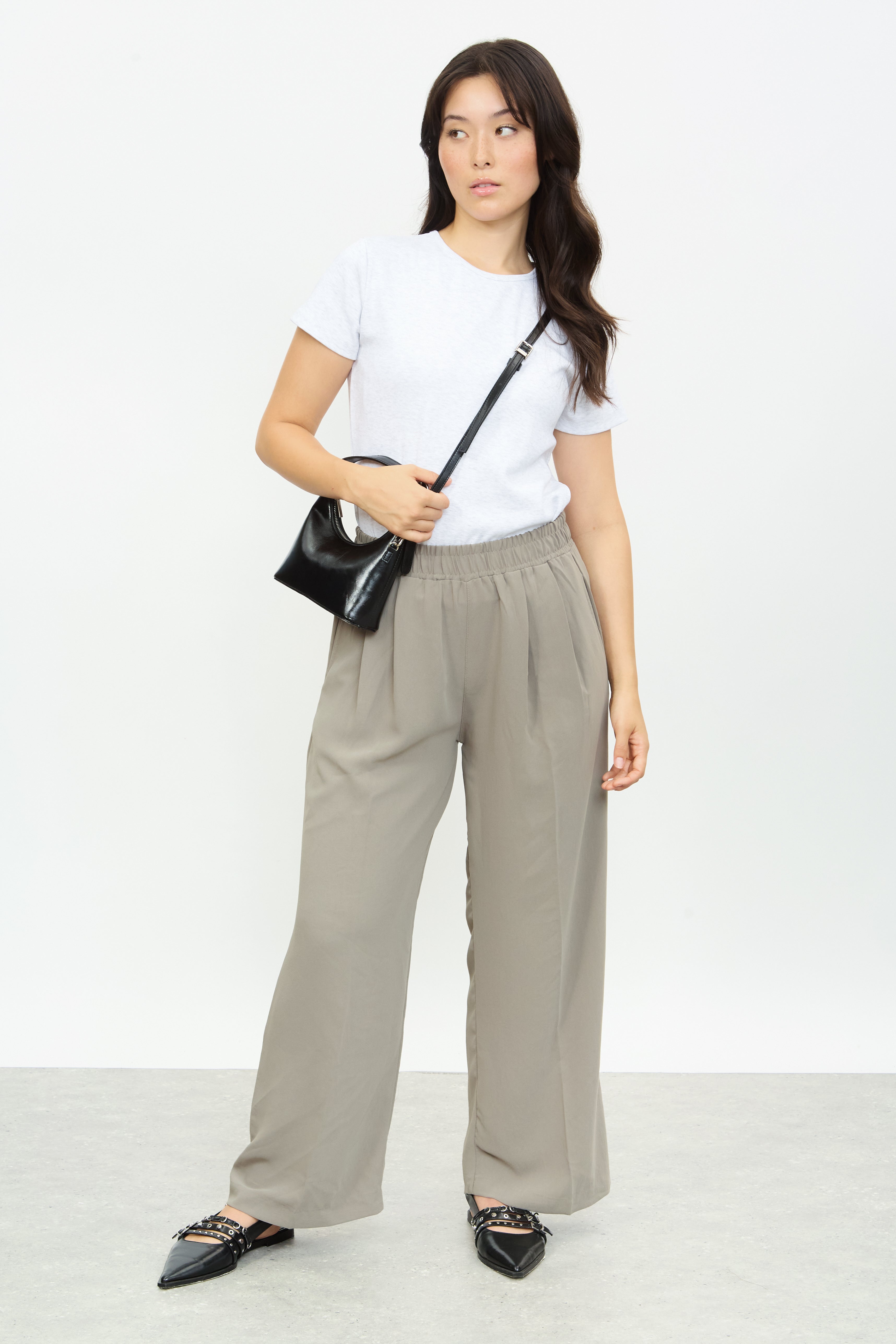 Khaki thick waist band trousers_4