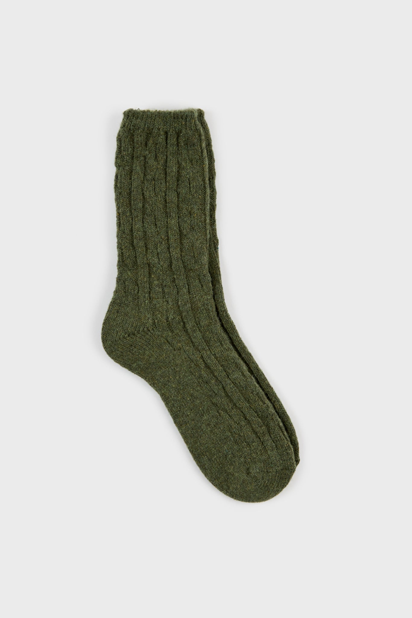Khaki wool blend ribbed socks_1