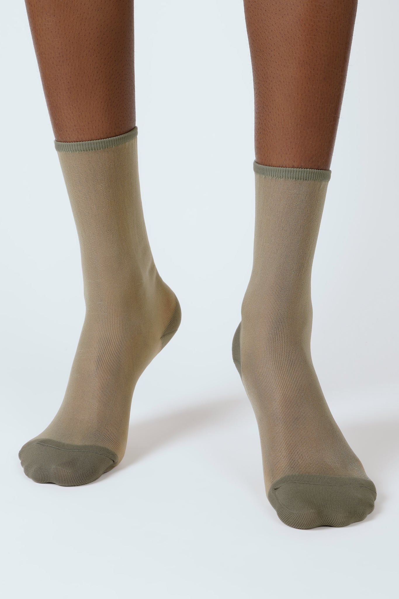 Khaki sheer socks_2
