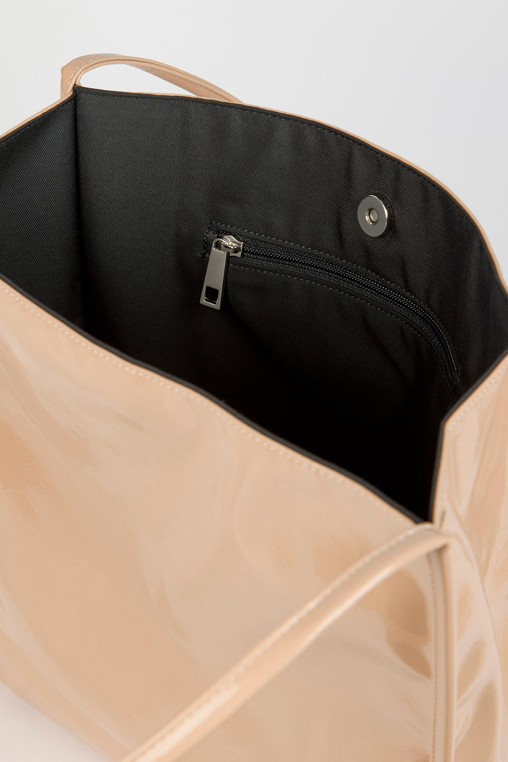 Light beige high shine PVC tote bag_3