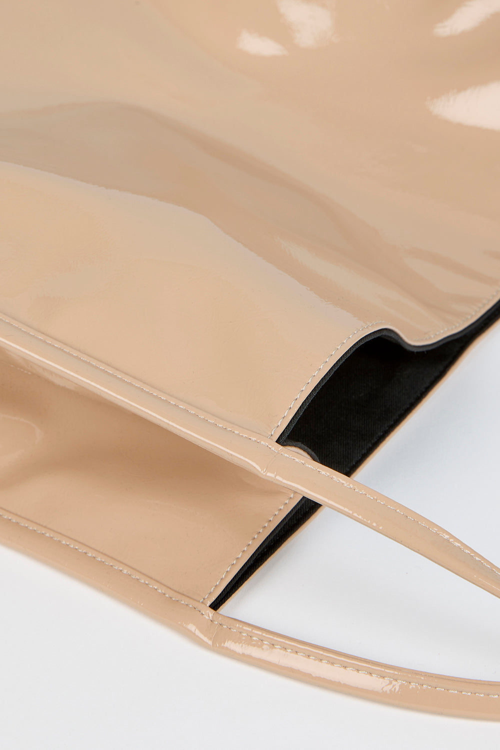 Light beige high shine PVC tote bag_4