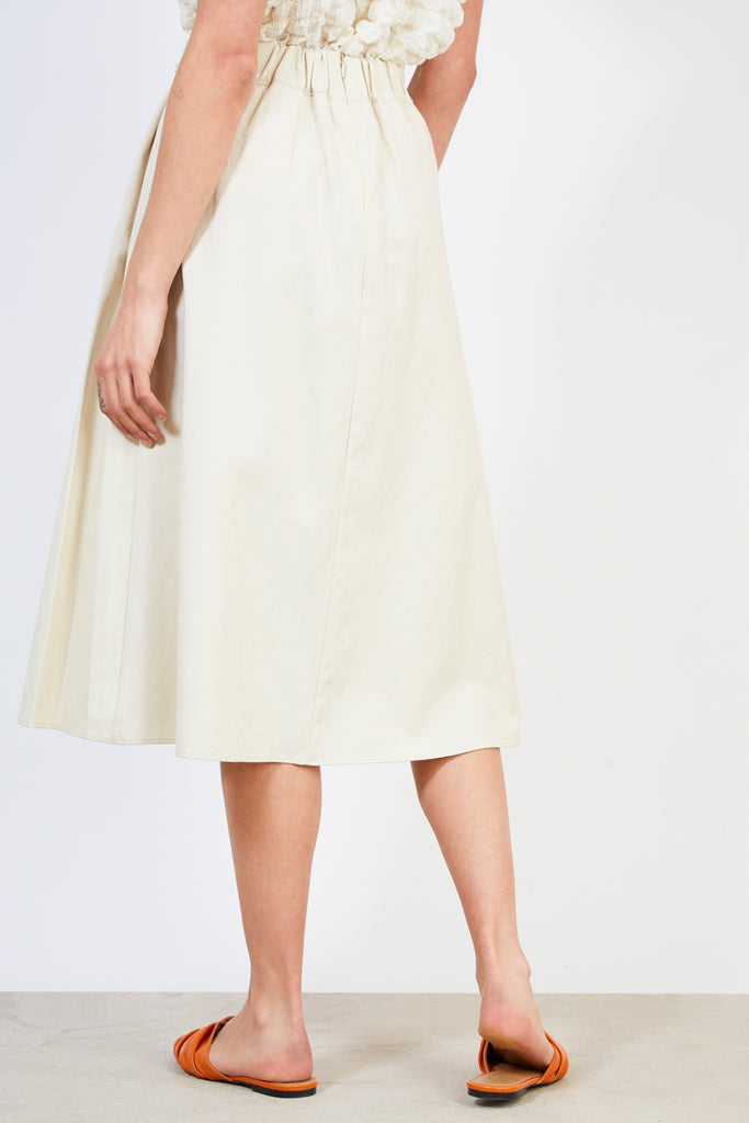 Light beige pleated side cinch skirt_2