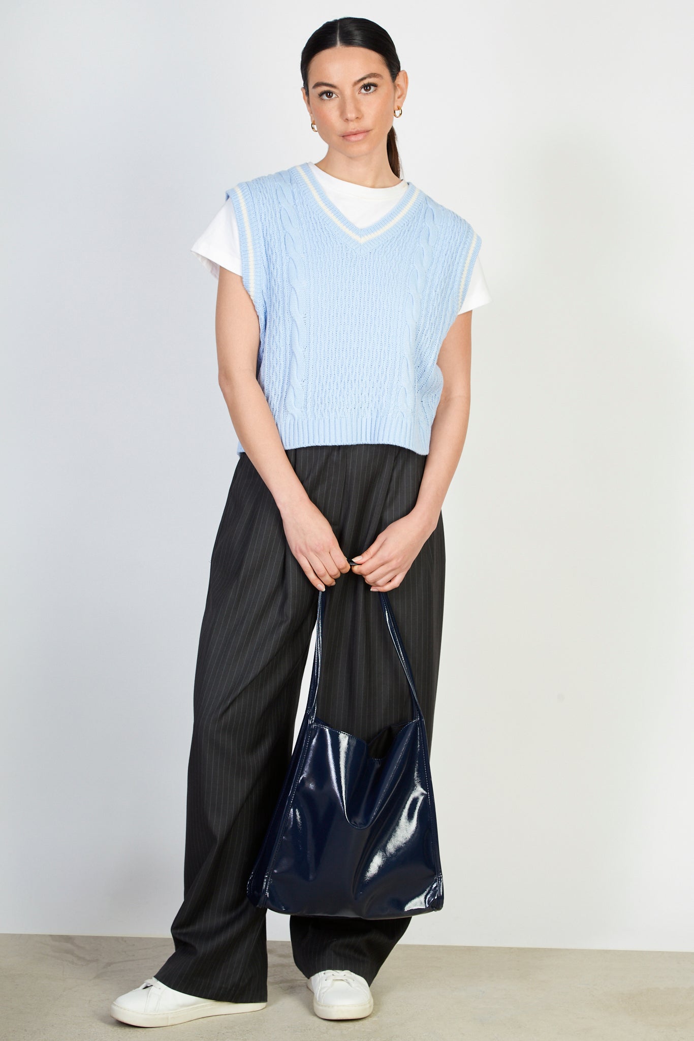 Light blue and ivory varsity trim sweater vest_4