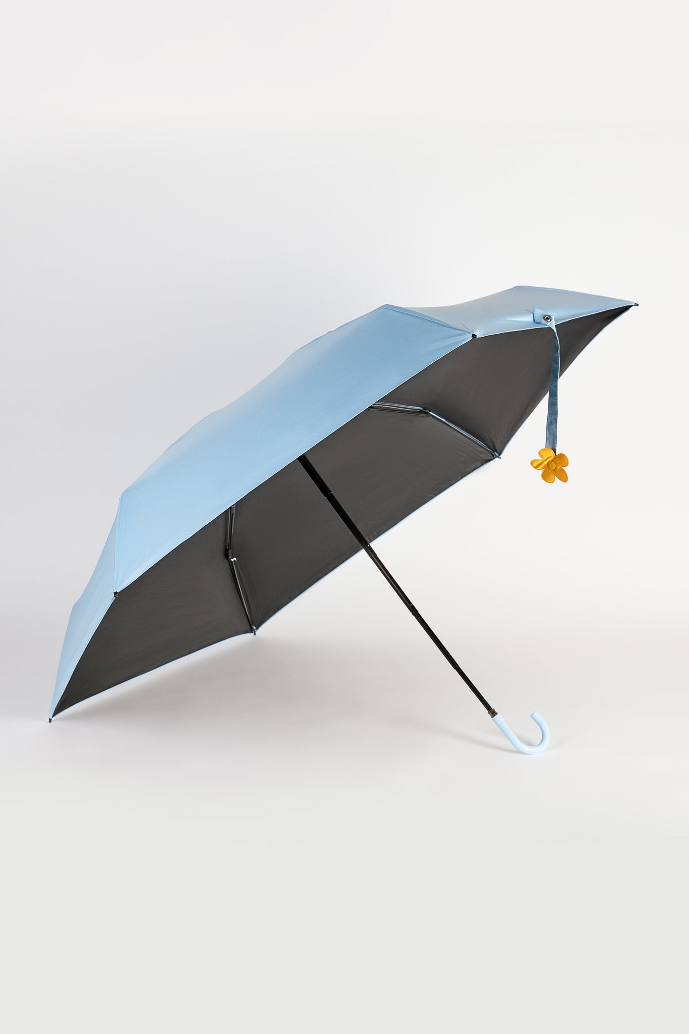 Light blue and yellow flower snap umbrella_3