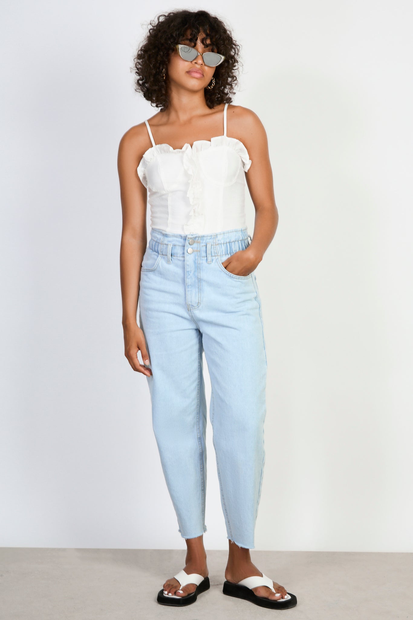 Light blue bag waist jeans_4