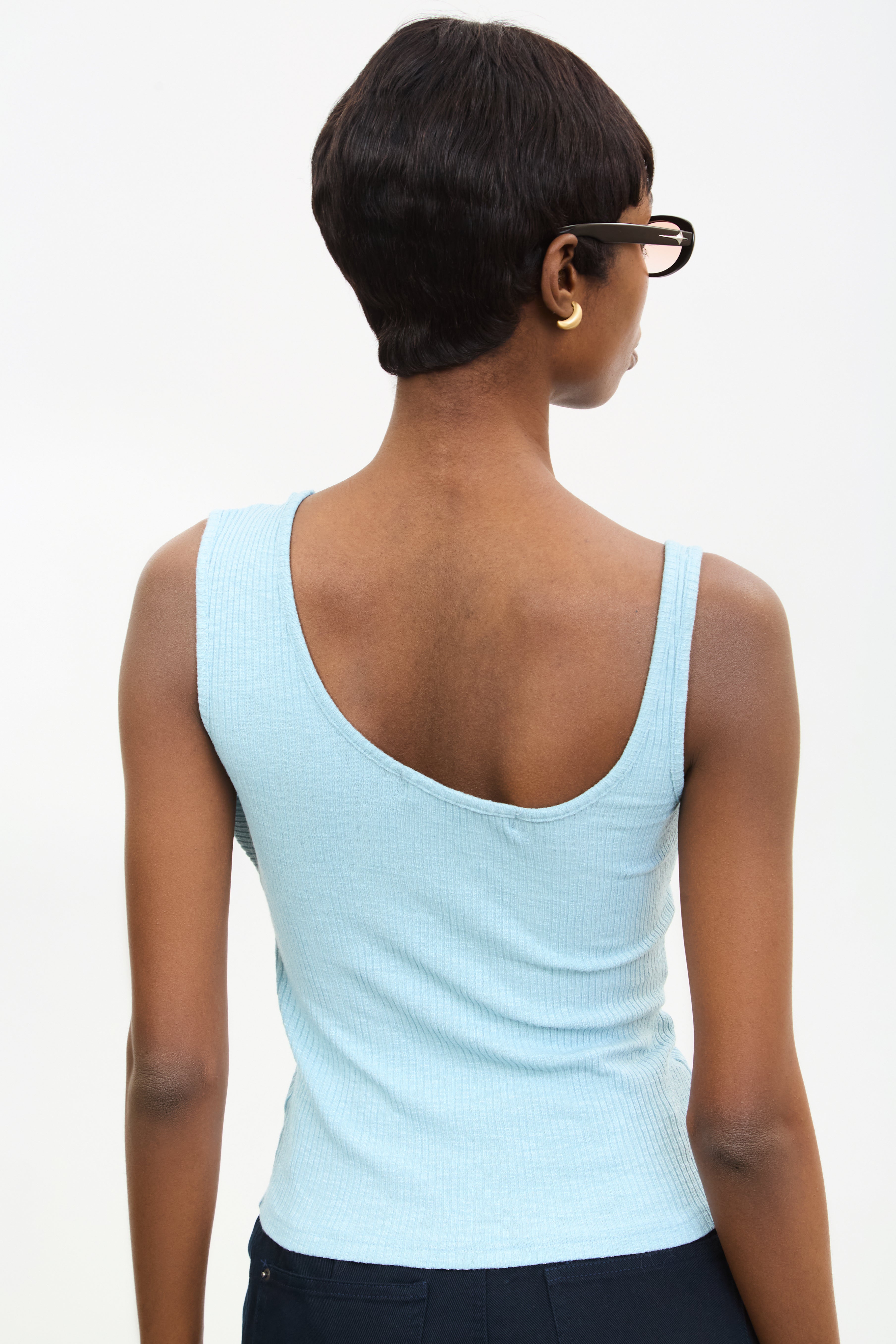 Light blue looped banding tank top_2